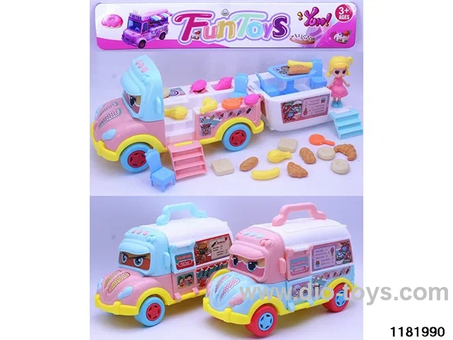 Fast food cart table and chair set + 20PCS food