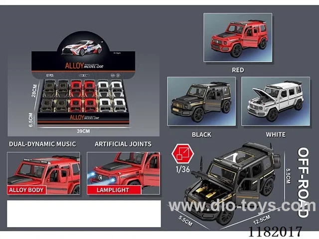 12PCS 1:36 4-door alloy pull back Big G car model