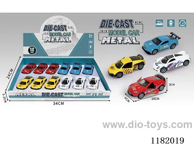 12PCS 1:43 2 doors Openable alloy pull back car model
