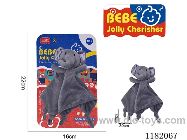 Baby plush soothing toys - Gray Elephant Soothing Towel