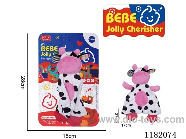 Plush Baby Soothing Toys - Cow Teether Hand Scratching Wipes