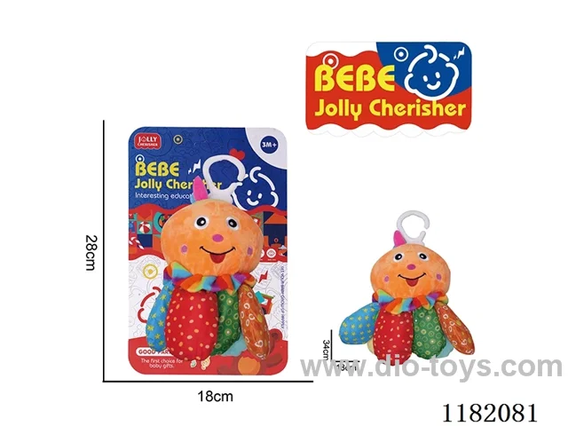 Baby plush soothing toys - Octopus rattle musical bed charm