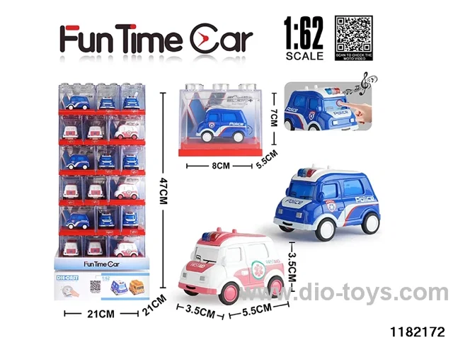 1:62 Alloy pull back car W L/M