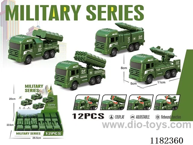 pull back small military car, 12pcs/box