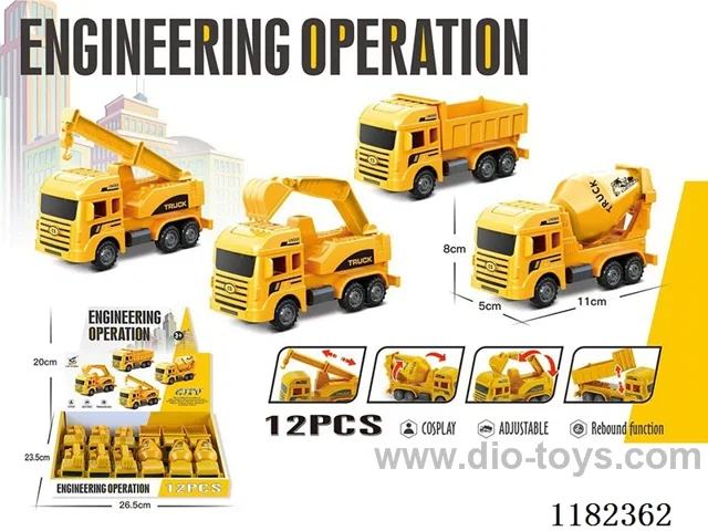 pull back small engineering vehicle, 12pcs/box
