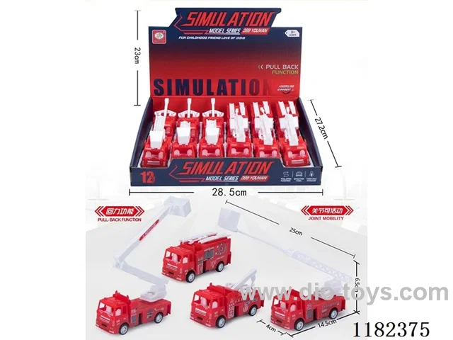 4 models pull back fire truck (all joints movable) 12pcs