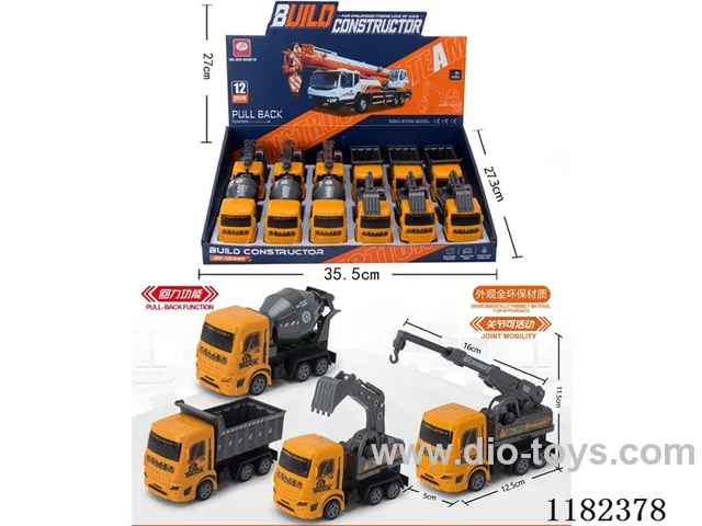 pull back simulation engineering vehicle(12PCS)