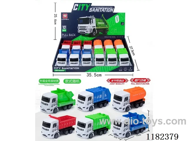 pull back Simulation Sanitation Vehicle(12PCS)