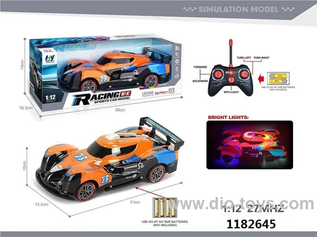 27MHZ 1:12 4CH WITH LIGHT PVC CASE RC RACING CAR (WITHOUT ELECTRICITY) IN WINDOW BOX