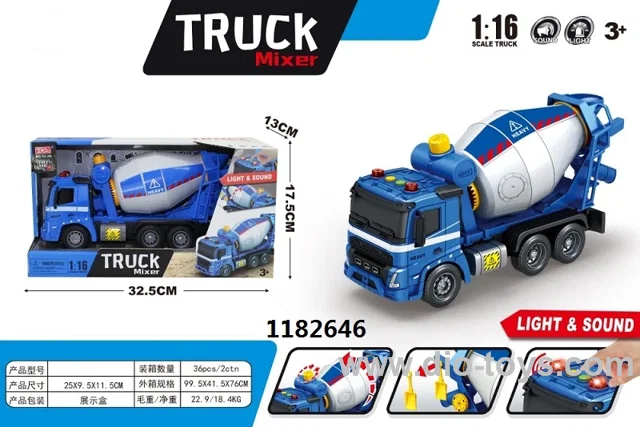 1:16 INERTIA MANUAL FUNCTION CEMENT TRUCK IN DISPLAY BOX