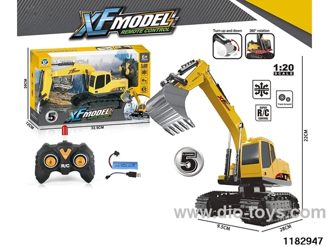 1:20 5ch RC excavator with light included battery