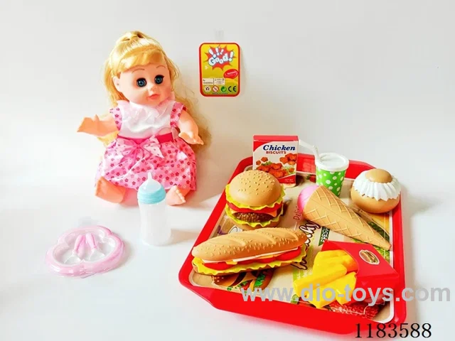 14” Drinking and Peeing with IC Doll with Burger Set