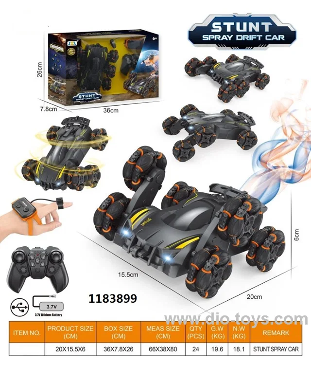 RC 6 wheels Stunt car with Dual controller in window box