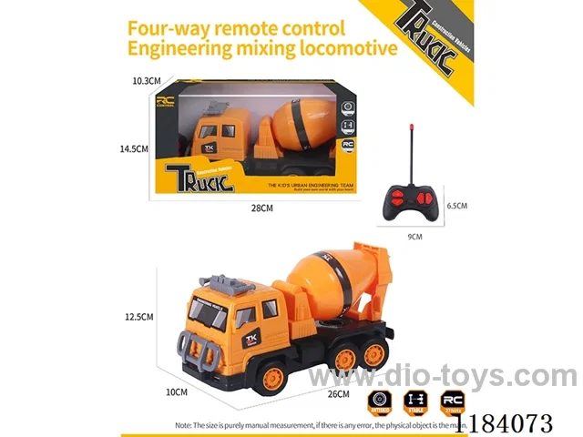4ch rc engineering concrete mixing locomotive