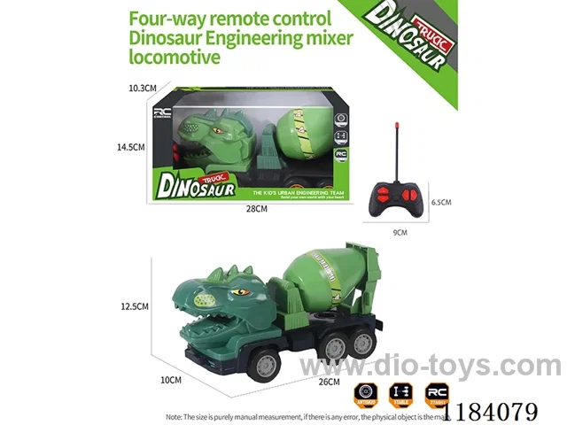 4ch Dinosaur rc engineering concrete mixing locomotive