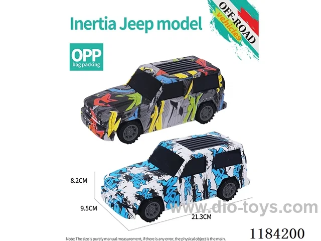 Flat bottom inertial Jeep off-road model graffiti