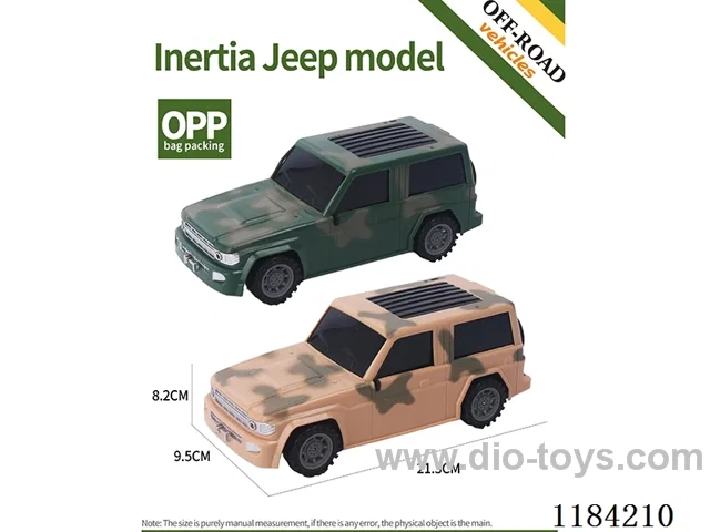 Flat-bottomed inertial Jeep off-road model military model