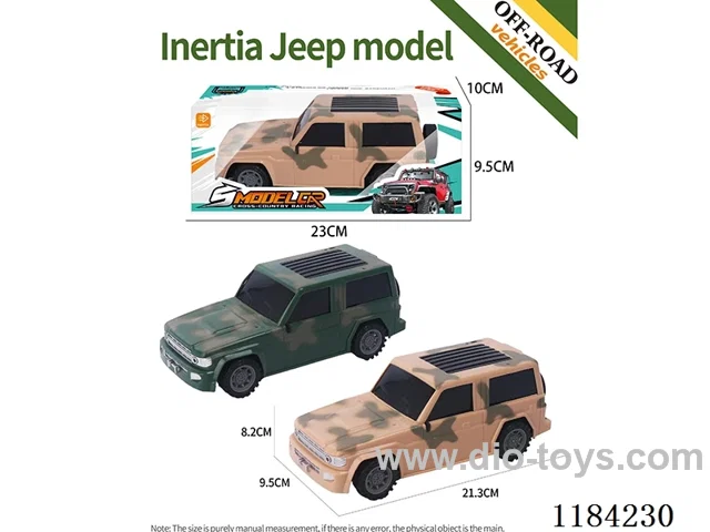 Flat-bottomed inertial Jeep off-road model military model