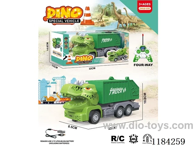 Dinosaur 4ch rc 1:30 Sanitation waste compression carrier included lithium batteries