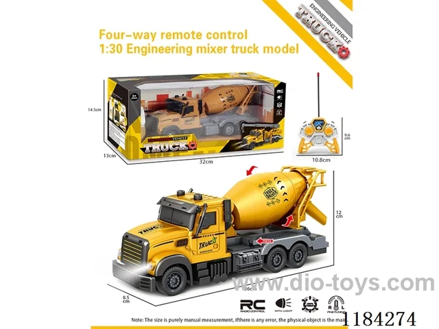 4ch rc 1:24 Engineering concrete mixing locomotive