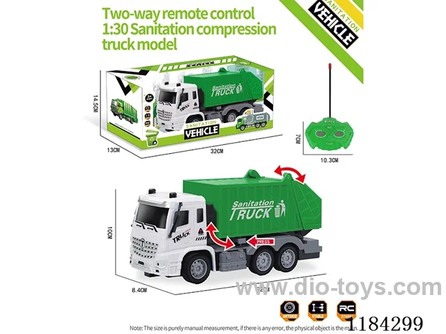 2ch rc 1:30 Sanitation waste compression truck