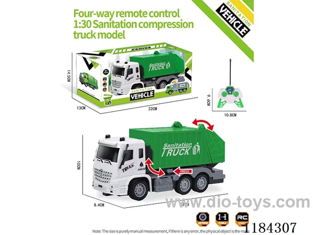4ch rc 1:30 Sanitation waste compression truck