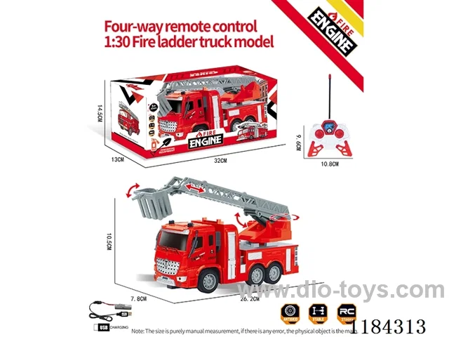 4ch rc 1:30 Fire ladder truck included lithium battery