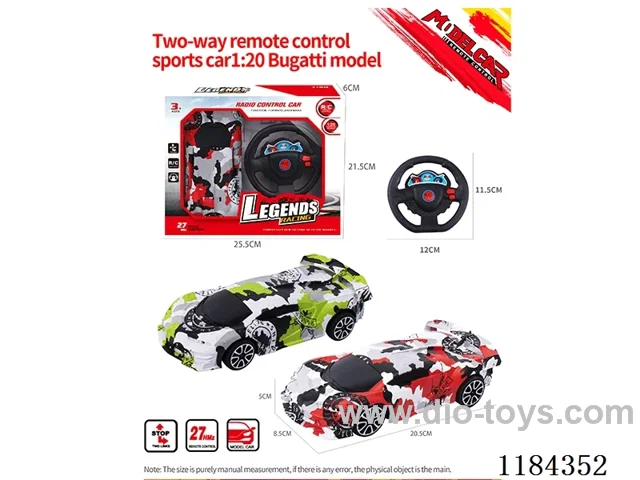 1: 2ch rc Bugatti sports car model graffiti model
