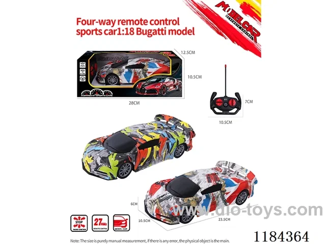 1:18 4ch rc Bugatti sports car model graffiti model