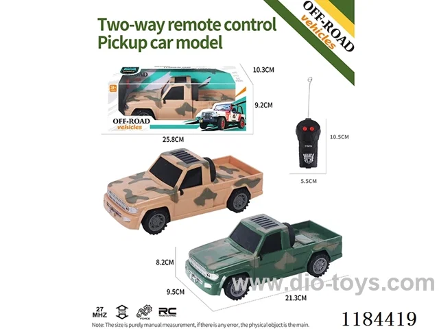 2ch rc flat-bottomed pickup off-road model military vehicle