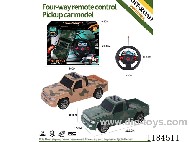 4ch rc flat-bottomed pickup off-road model military vehicle
