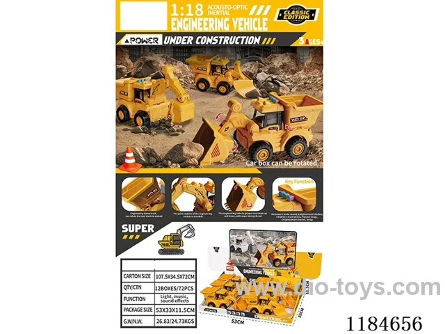 1：18 inertia engineering vehicles W L/M 6PCS included 3*AG13