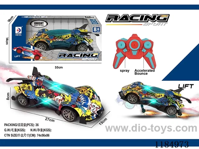 2.4G rc car with spray /light included battery