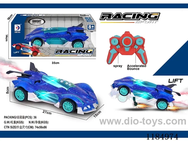 2.4G rc car with spray /light included battery