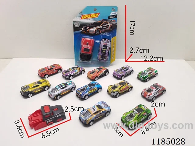 Projectile Toys (1 catapult +1 metal sports car) (sports car 12 models random 1)-pull back