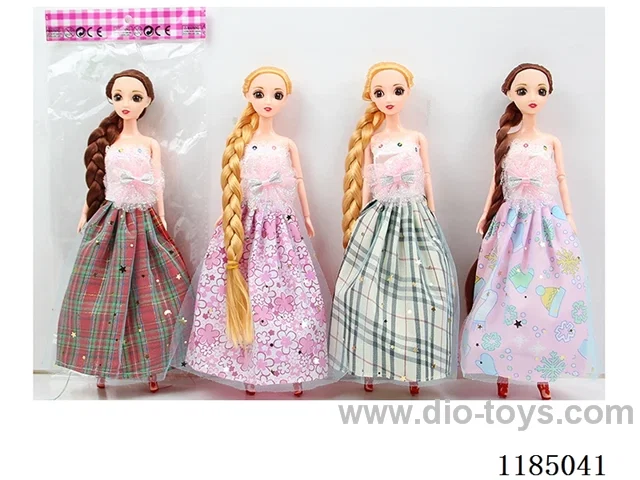 12 inch 30cm 9 joints solid body empty legs 3D eye Barbie mixing