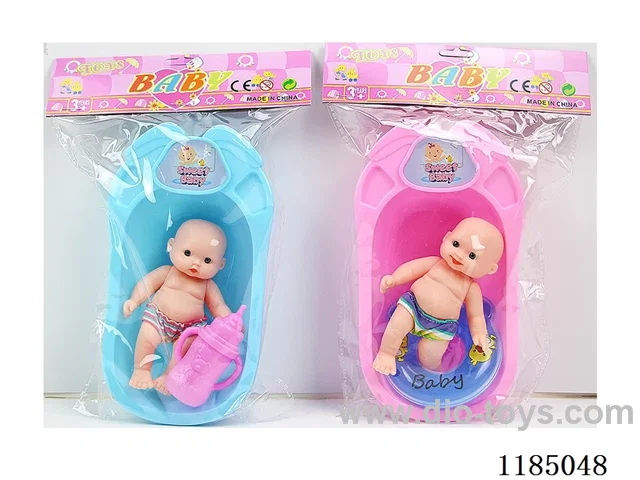 5.5 inch 11 cm 5 joints 3D real eyes enamel small + bath + bottle / lifebuoy Multi-mixed