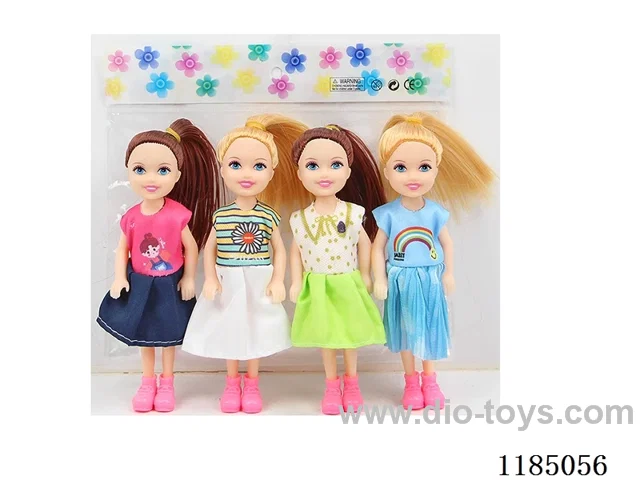 5.5” 14cm 5 joints solid doll 4pcs mixed