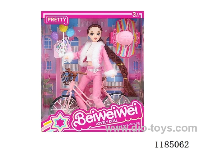 11.5” 11 joints 28cm 3D eye barbie plus bike + balloon + hat Multi Mixed Pack