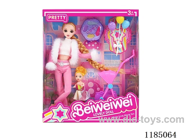 11.5 inch 11 joints 28cm 3D eye Barbie plus stroller + accessories Multi Mixed Pack