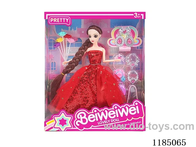 11.5 inch 11 joints 28 cm 3D eye Barbie plus earrings + bouquet + blister accessories Multi Mixed Pack