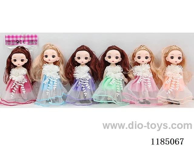 6” 15cm 13 jointed solid 3D eye doll Multi-mixed