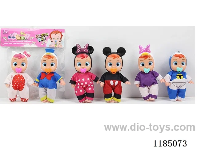 5.5 inch 16 cm 5 jointed Hollow Body Bent Leg Doll + Pacifier Two Packs Mixed
