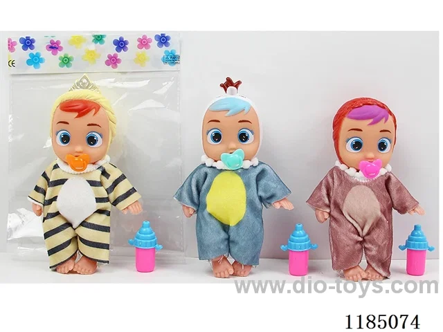 5.5 inch 14 cm 5 jointed hollow body footed doll + pacifier + bottle many mixes