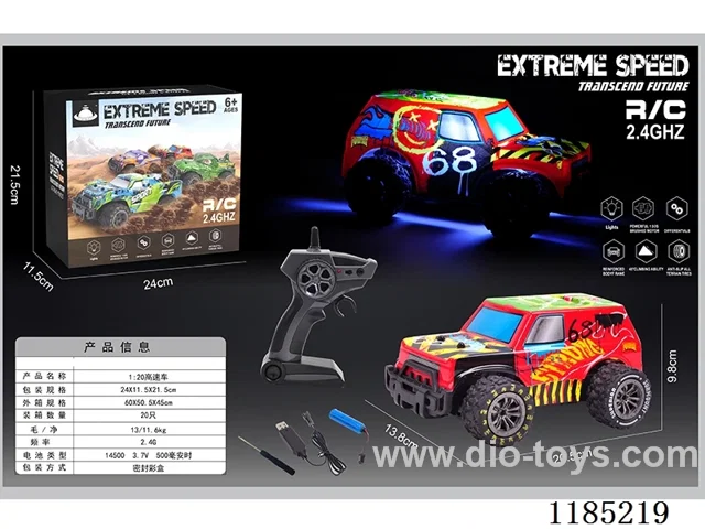 1:20 2.4G rc car with light included battery