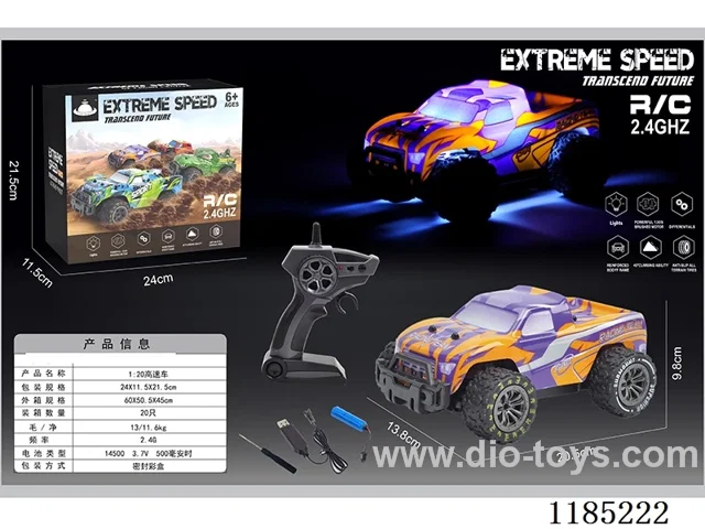 1:20 2.4G rc car with light included battery
