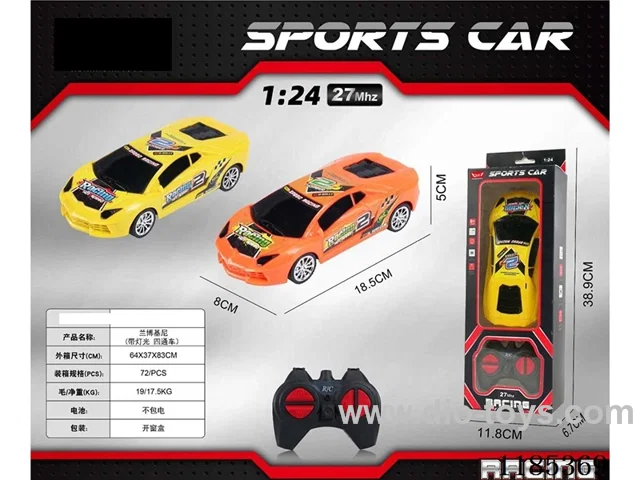 1：24 4ch 27Mhz rc car with light not included battery 2 colors mixed