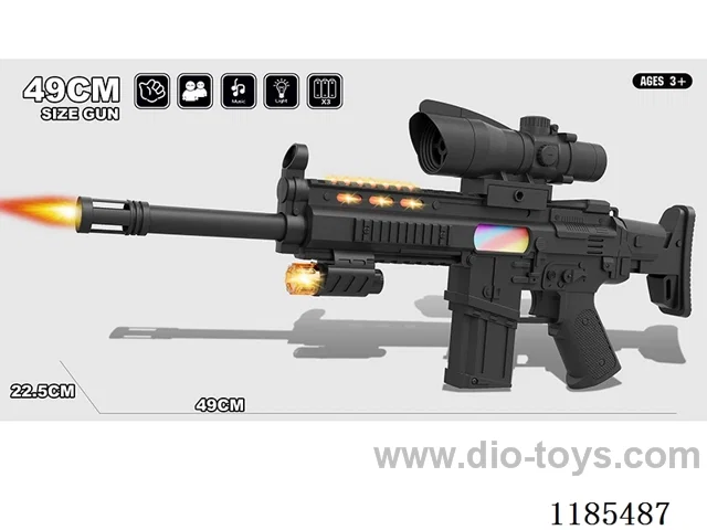 Electric Sound and Light Voice Gun with Lights Music Voice Gun with Simulated 8x Scope