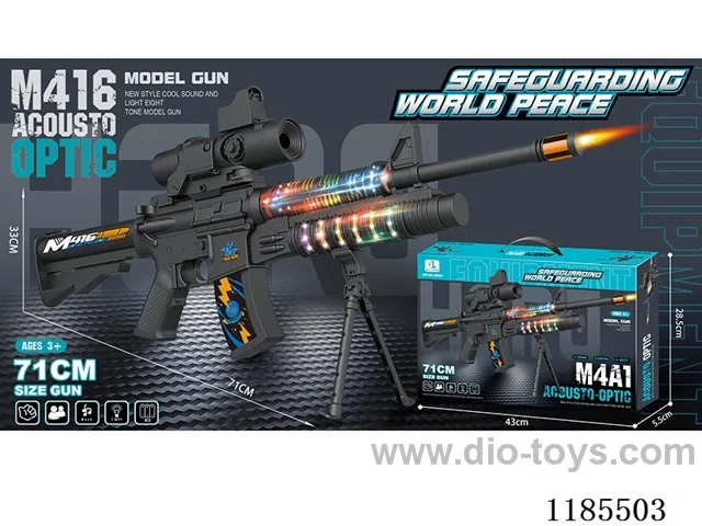 M4A1 electric sound and light toy gun with simulation locomotive 16 times mirror