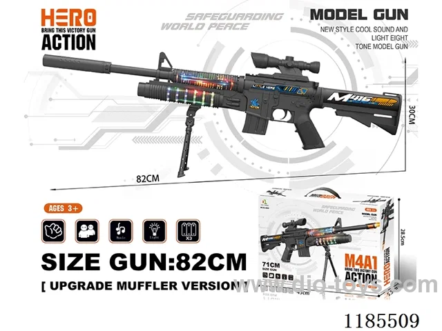 Upgraded M4A1 Carbine-Electric Flashback Voice Gun w/ Simulated 6x Scope + Muffler